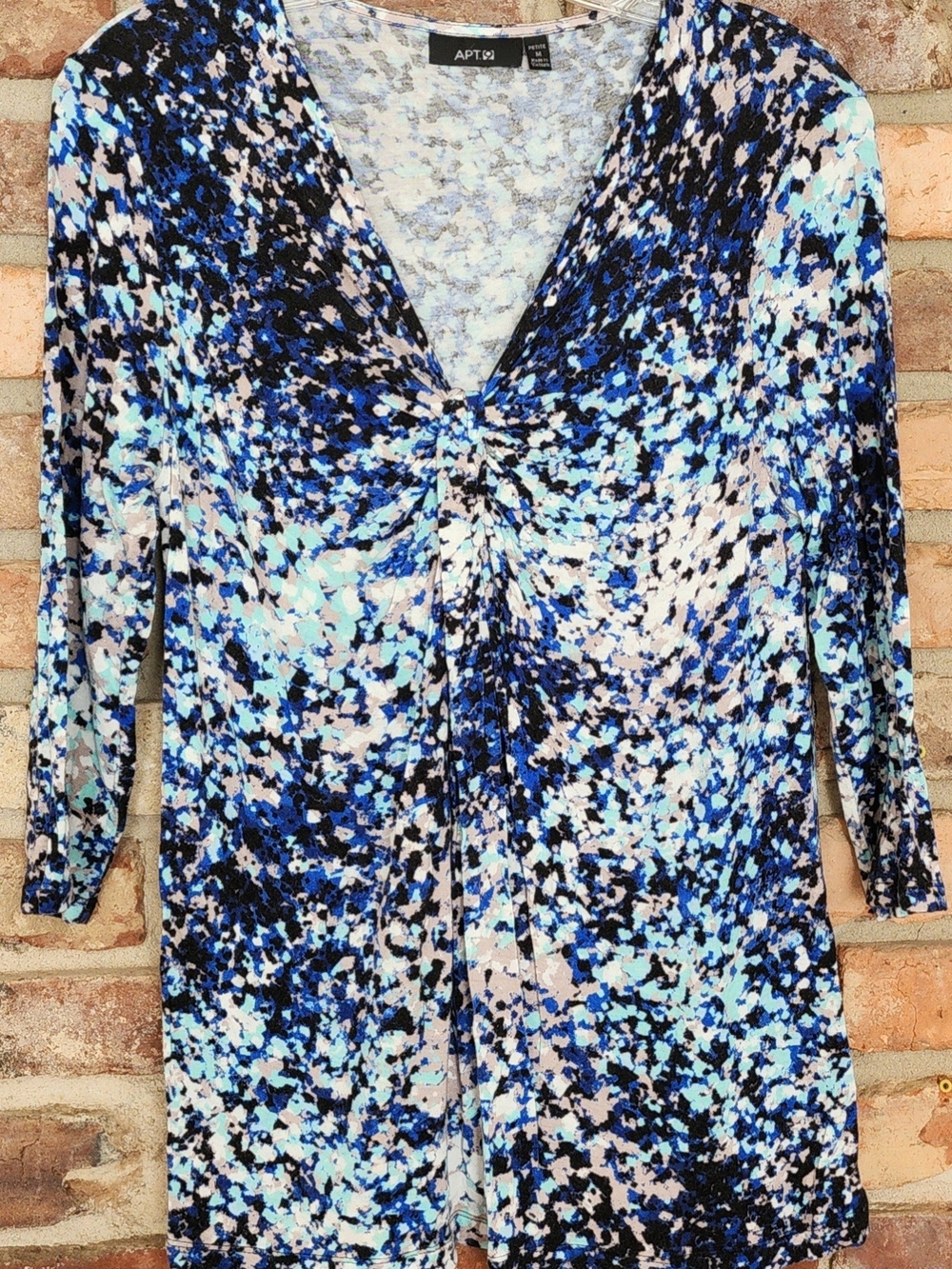 Apt. 9 Blue Mix V-Neck Twist-Front Tunic